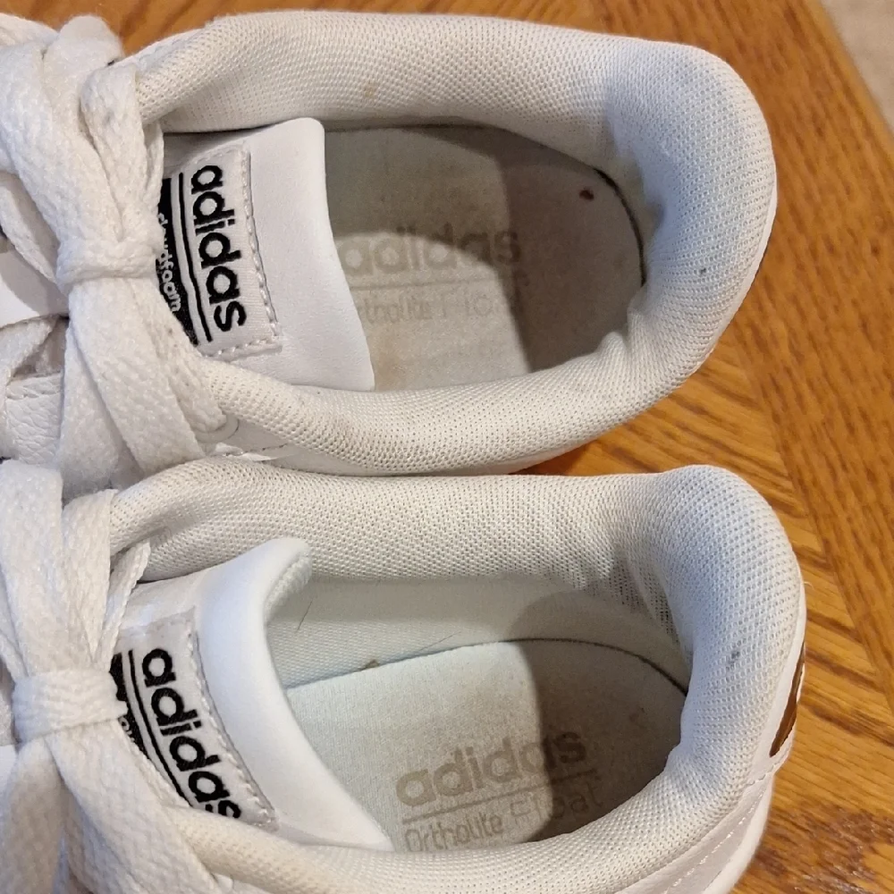 Adidas White and Black Striped Cloudfoam Sneakers